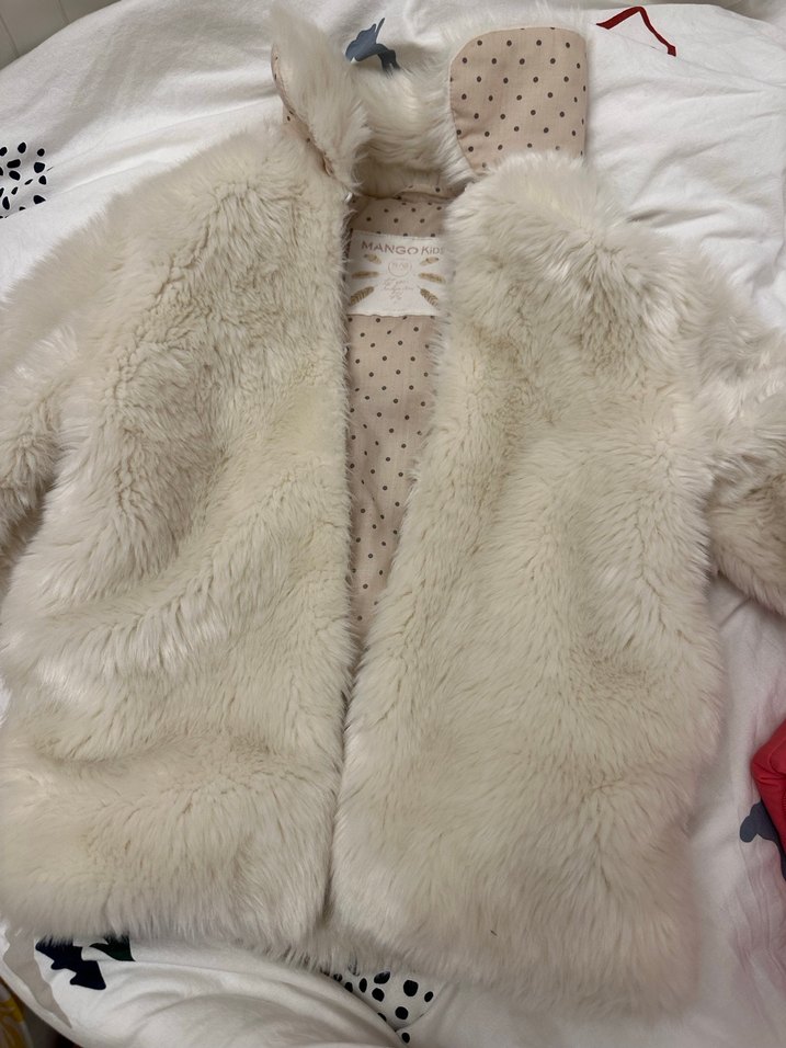 Kız Çocuk mango krem kürk - Görsel 2