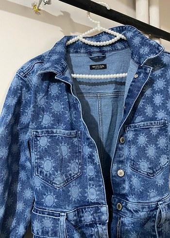 Kadın Mavi Batik Desenli Kot Tulum - Görsel 2