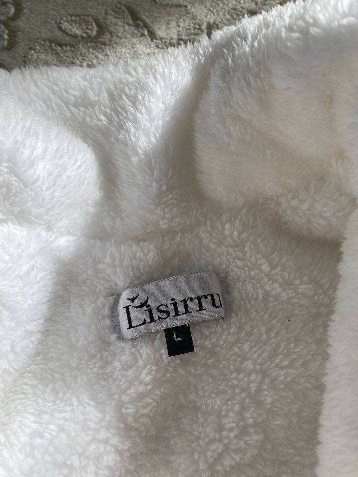 Düğmeli Beyaz Kadın Kürk mont - Görsel 3