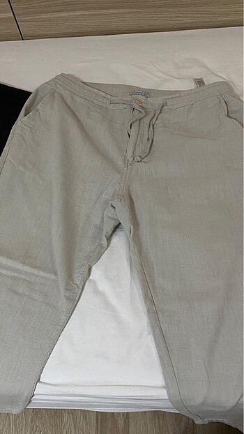 Jogger fit erkek keten pantolon