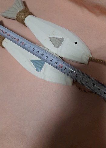 Beyaz Ahşap Balık Duvar Süsü - Görsel 6