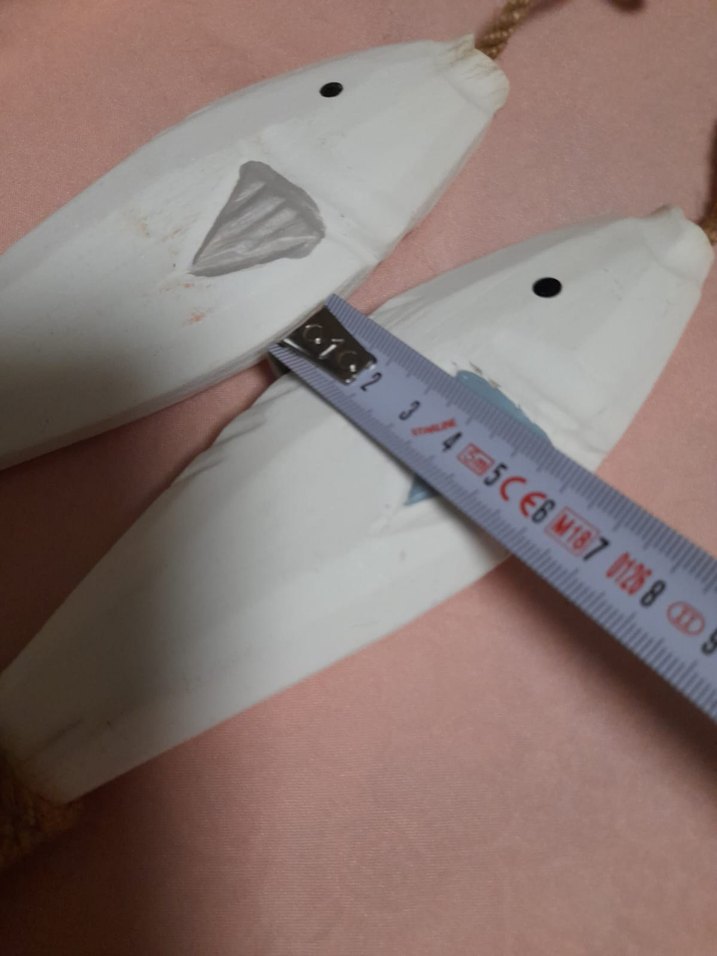 Beyaz Ahşap Balık Duvar Süsü - Görsel 5