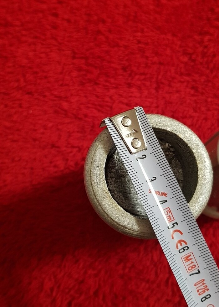 AHŞAP MUMLUK- GÜMÜŞ renkli çift 10cm sıfır - Görsel 5