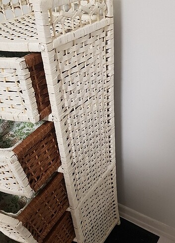 ÇEKMECELİ SEPET DOLAP-ORGANIZER 30×30×106 krem-beyaz - Görsel 5