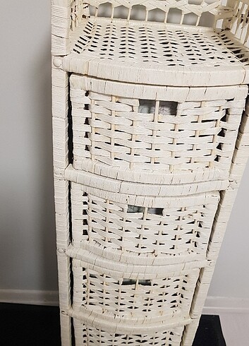 ÇEKMECELİ SEPET DOLAP-ORGANIZER 30×30×106 krem-beyaz - Görsel 2