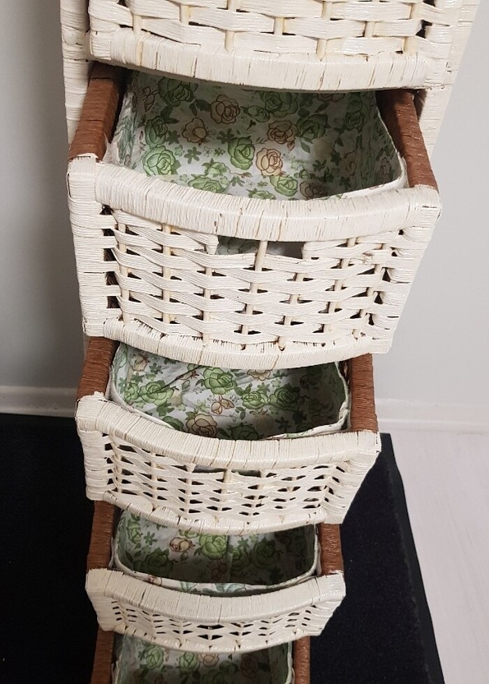 ÇEKMECELİ SEPET DOLAP-ORGANIZER 30×30×106 krem-beyaz - Görsel 4