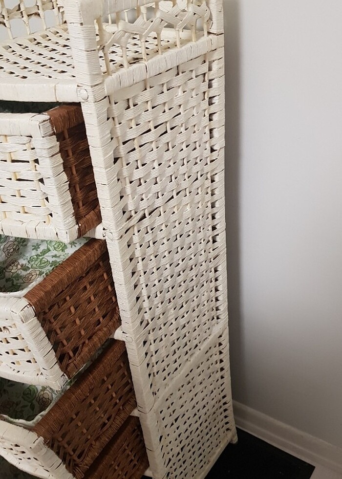 ÇEKMECELİ SEPET DOLAP-ORGANIZER 30×30×106 krem-beyaz - Görsel 5