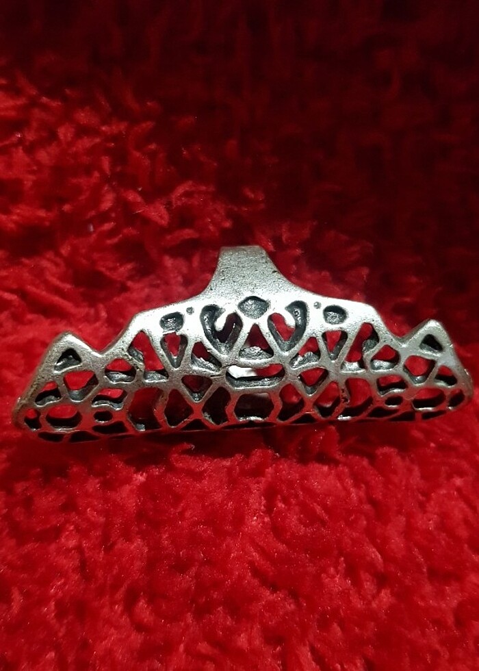 Gümüş Kaplama antik çelik yüzük ayarlanabilir - Görsel 2