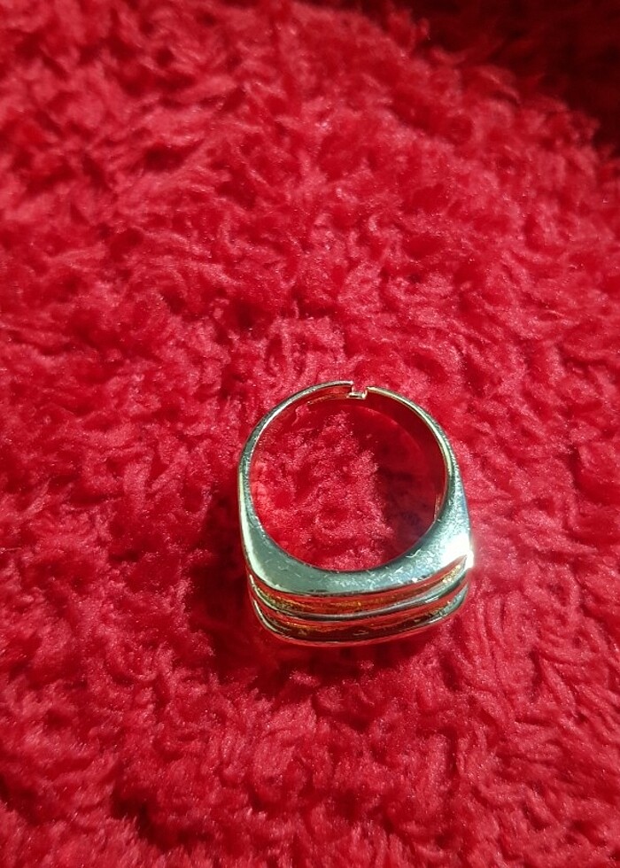 Gold burgu altin kaplama bombeli yüzük ayarlanabilir sıfır - Görsel 2