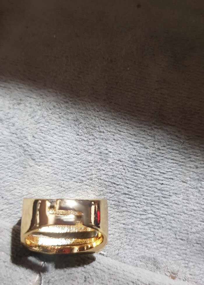 Gold burgu altin kaplama bombeli yüzük ayarlanabilir sıfır - Görsel 3