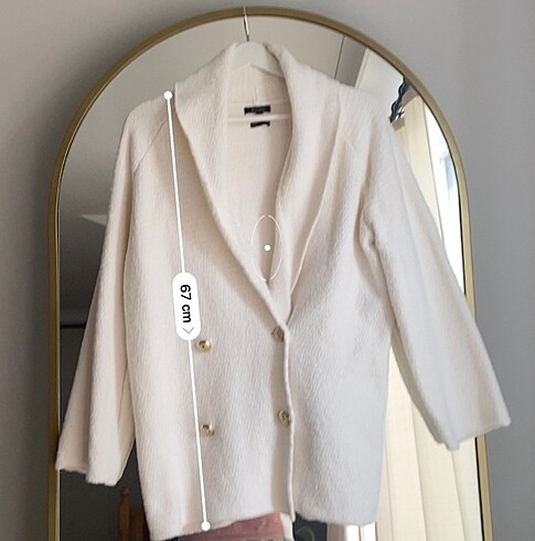 Massimo Dutti Düğmeli Dokulu Kruvaze Hırka