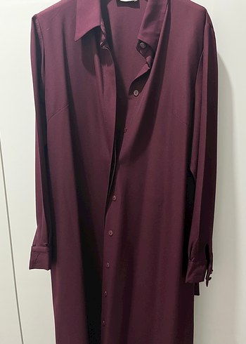 Diger Bordo Uzun Kollu Düğmeli Tunik