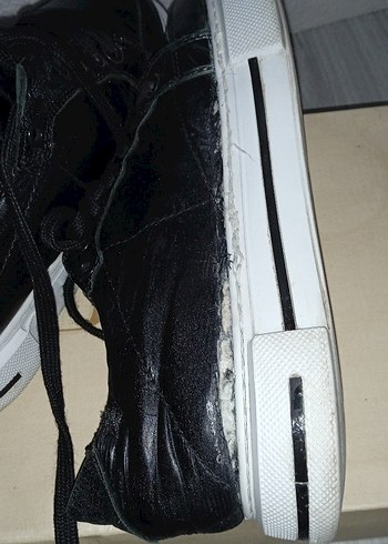 Siyah Parlak Kadın Spor Ayakkabı ES - Görsel 3