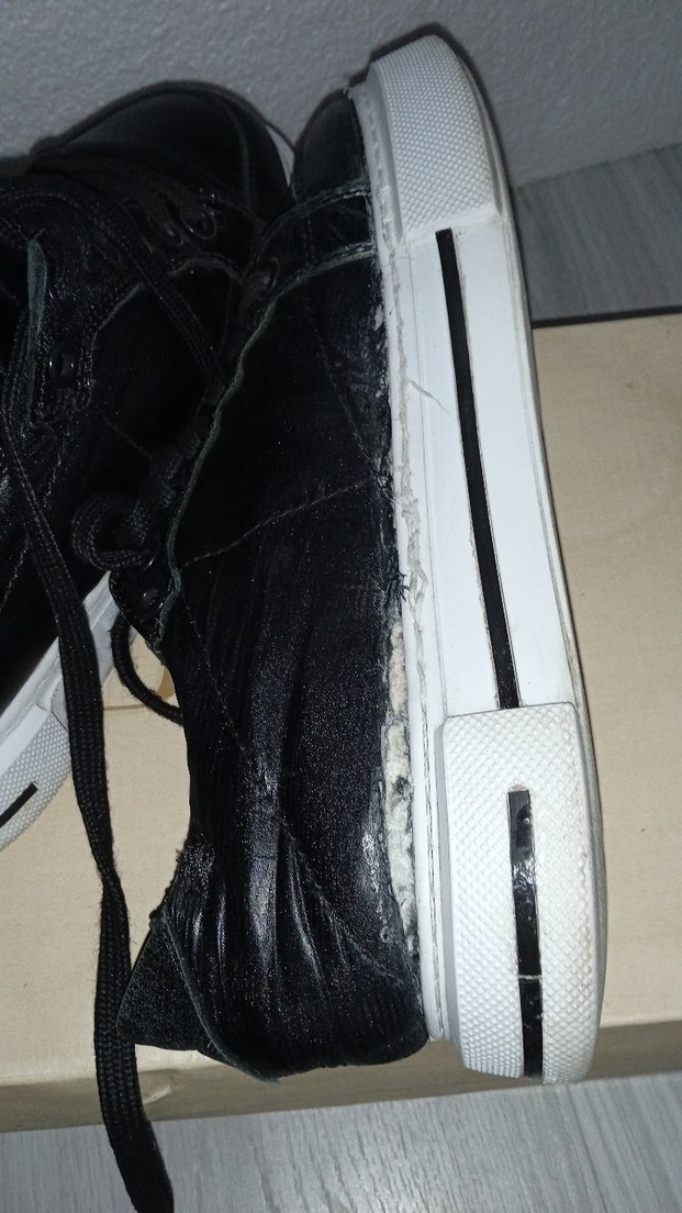 Siyah Parlak Kadın Spor Ayakkabı ES - Görsel 3