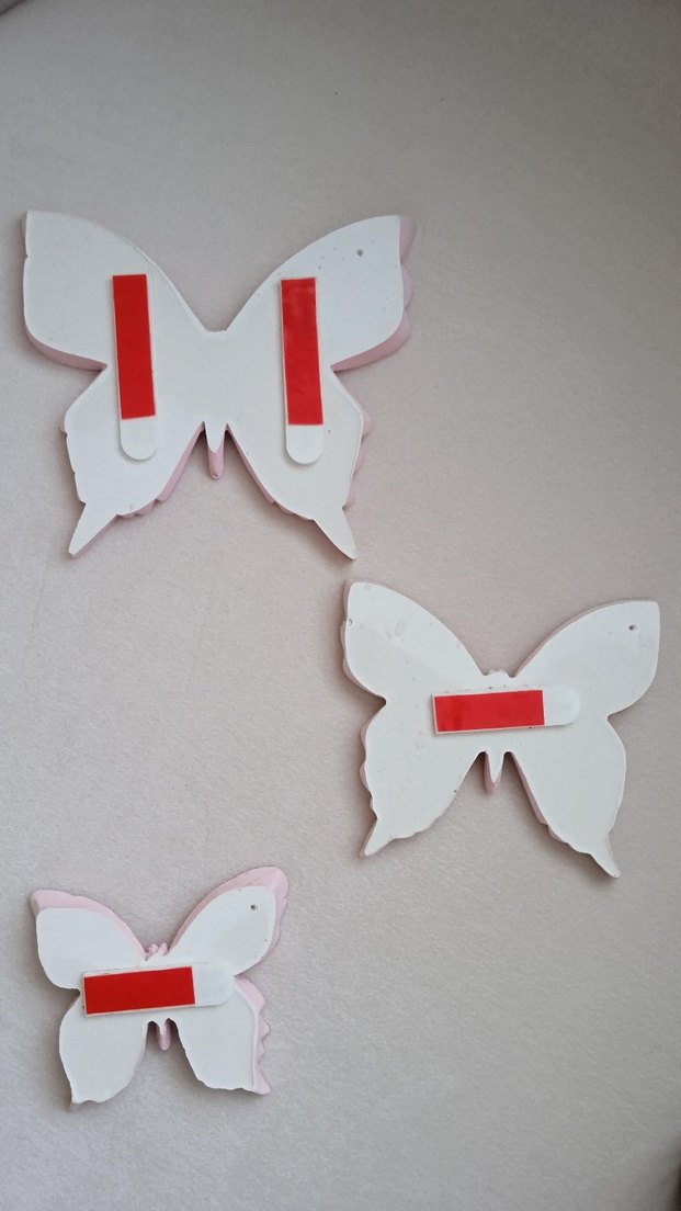 Duvar Dekoratif Pembe 3 lü Kelebek - Görsel 2