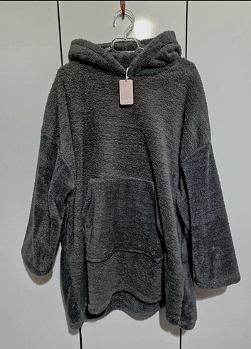 Ecrou Kadın Kapüşonlu Cepli Panço - Görsel 2