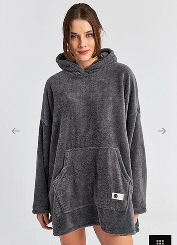 Ecrou Kadın Kapüşonlu Cepli Panço - Görsel 4