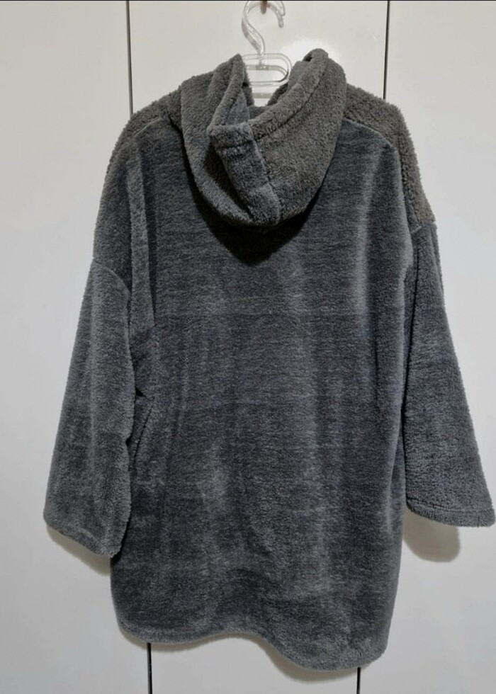 Ecrou Kadın Kapüşonlu Cepli Panço - Görsel 3