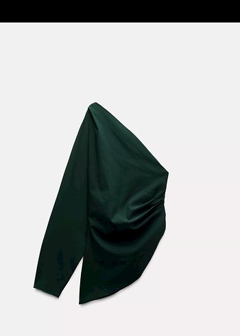 Zara Siklik Ve Rahatlik Koyu Yesil Uzun Kollu Bluz