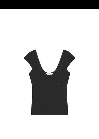 Zara Siyah V Yaka Kisa Kollu Ust