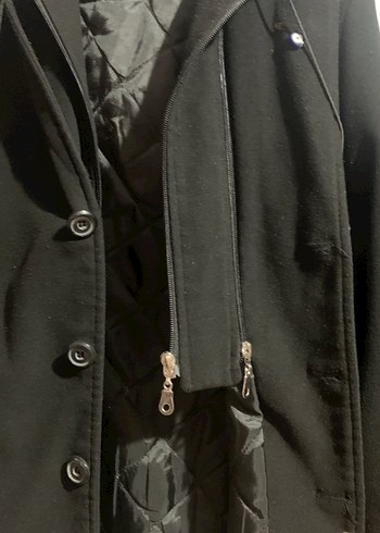 Erkek Siyah Midi Boy Düğmeli Kaban - Görsel 3