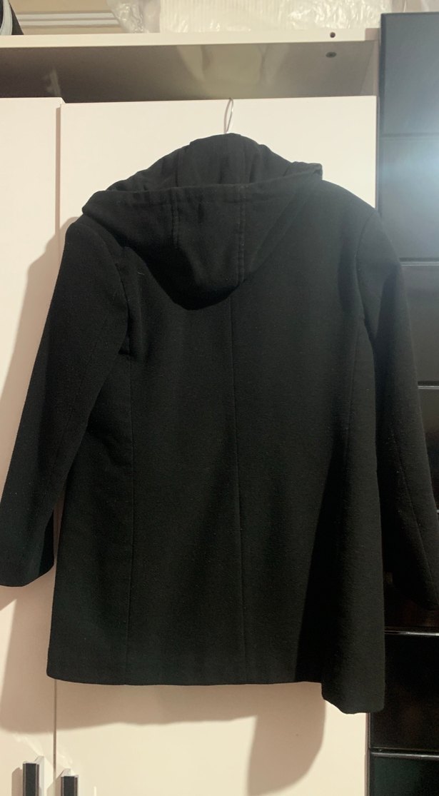 Erkek Siyah Midi Boy Düğmeli Kaban - Görsel 5