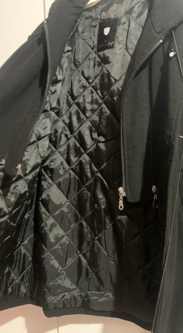 Erkek Siyah Midi Boy Düğmeli Kaban - Görsel 4