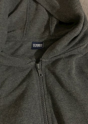 Erkek Gri Fermuarlı Sweatshirt kapşonlu hırka - Görsel 2