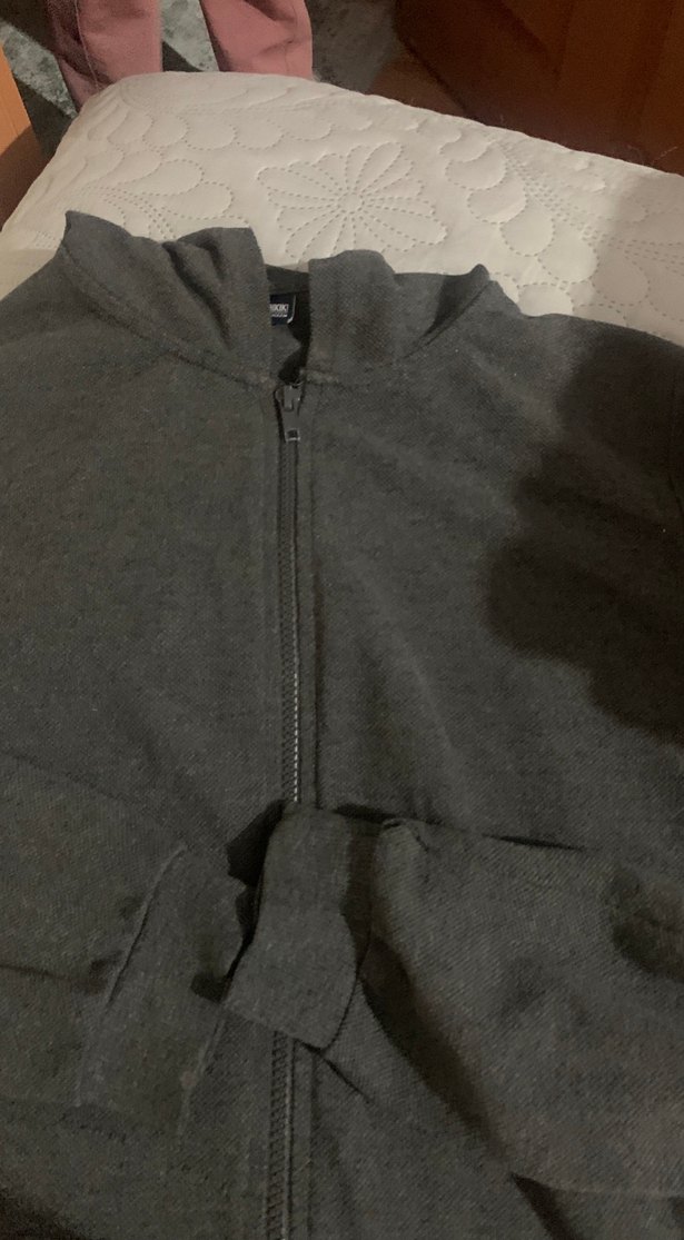 Erkek Gri Fermuarlı Sweatshirt kapşonlu hırka - Görsel 4