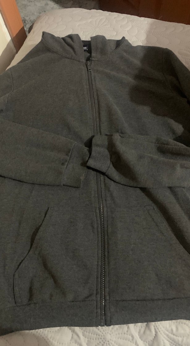 Erkek Gri Fermuarlı Sweatshirt kapşonlu hırka - Görsel 3