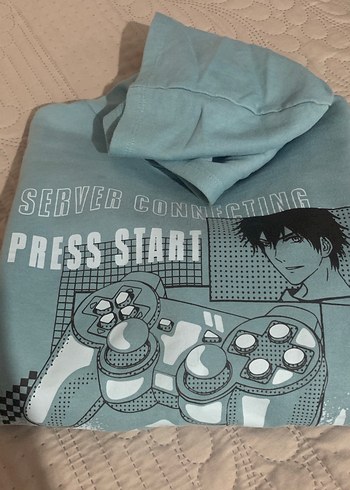 Kapüşonlu, uzun kollu mavi sıyah - Görsel 9