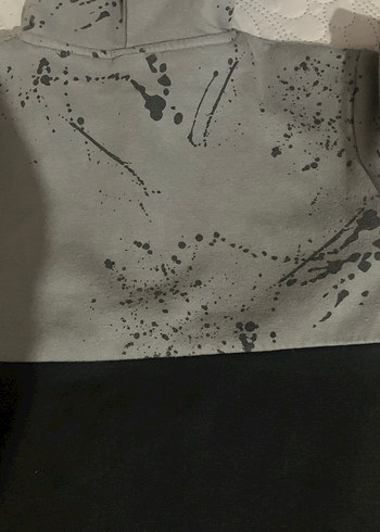 Kapüşonlu, uzun kollu mavi sıyah - Görsel 4