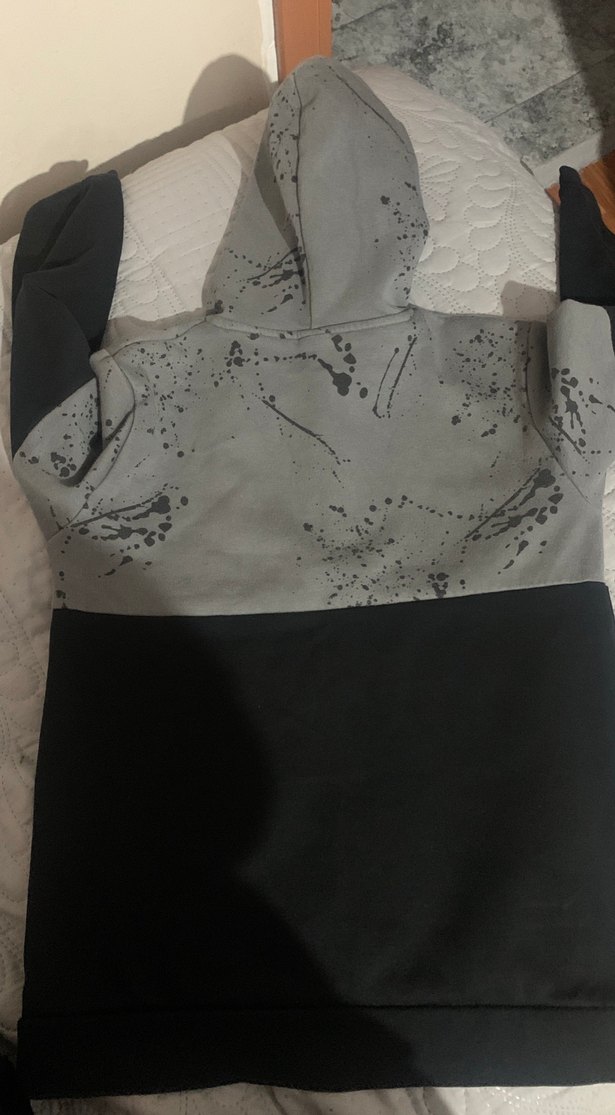 Kapüşonlu, uzun kollu mavi sıyah - Görsel 3