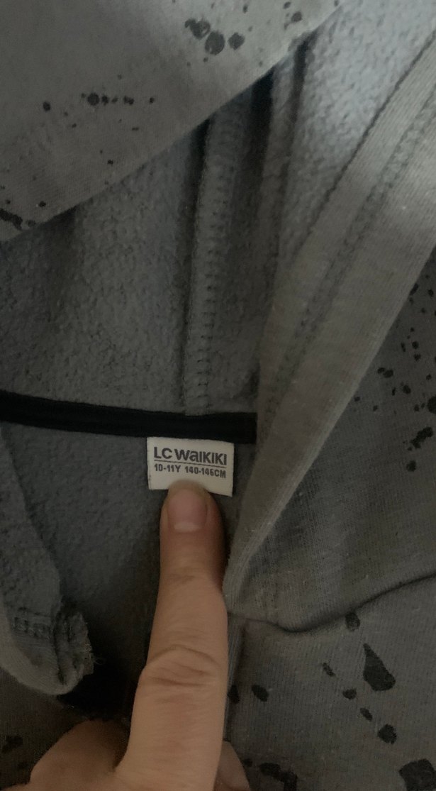 Kapüşonlu, uzun kollu mavi sıyah - Görsel 2