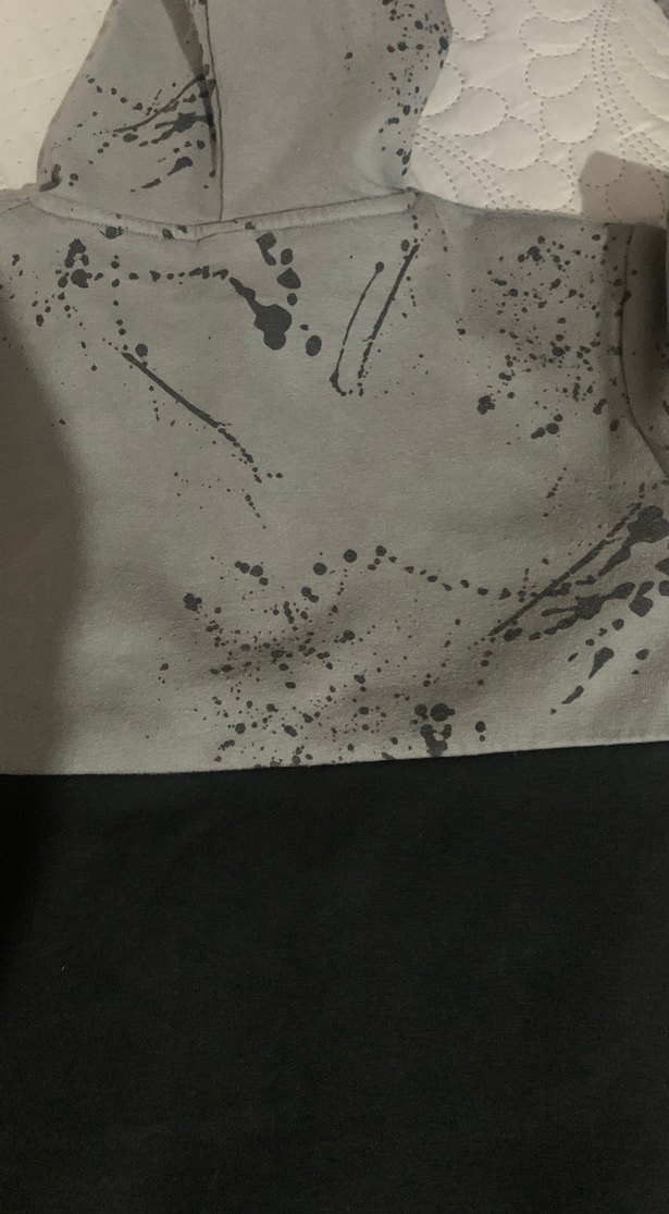 Kapüşonlu, uzun kollu mavi sıyah - Görsel 4