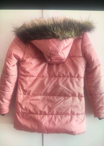 Kız Çocuk Pembe Kürklü Mont - Görsel 2