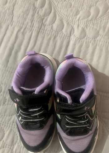 Kız Çocuk Mor Bağcıklı ve Cırtcırtlı Spor Ayakkabı - Görsel 2