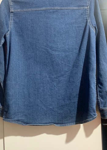 Düğmeli Mavi Denim erkek çoçuk yumuşak kot Gömlek - Görsel 4