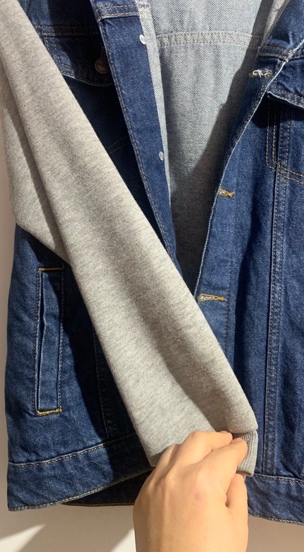 Gri Kapüşonlu Denim erkek çoçuk Ceket - Görsel 3