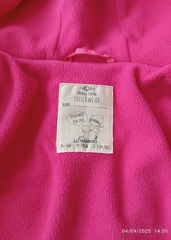 24-36 Ay Beden Kapüşonlu, Nakışlı Kız Çocuk Pembe Mont