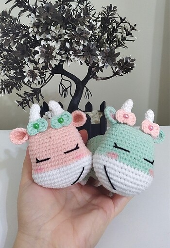 Beden Renk Amigurumi sevimli inekler ???? oyuncak anahtarlık