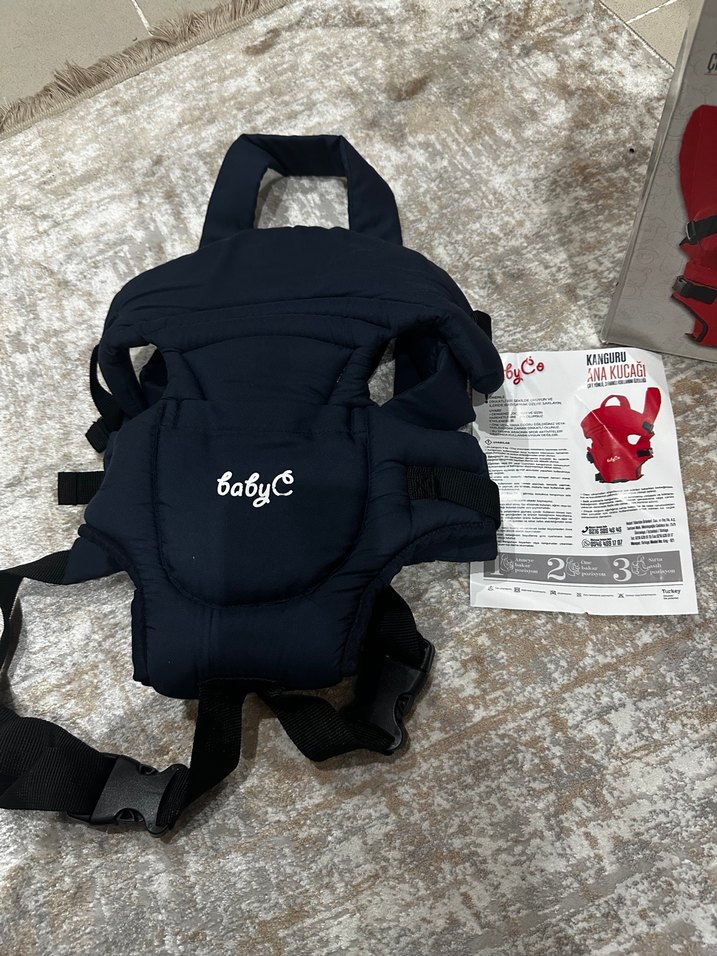 Kırmızı Çift Yönlü Bebek Kanguru - Görsel 2