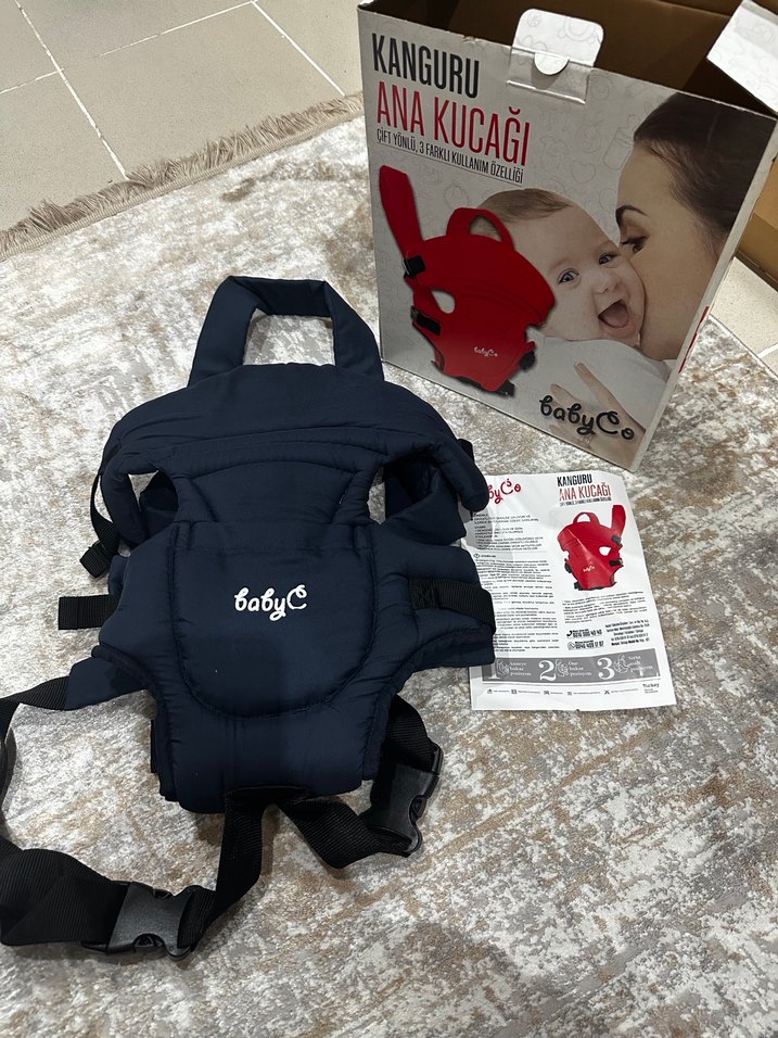 Kırmızı Çift Yönlü Bebek Kanguru - Görsel 3