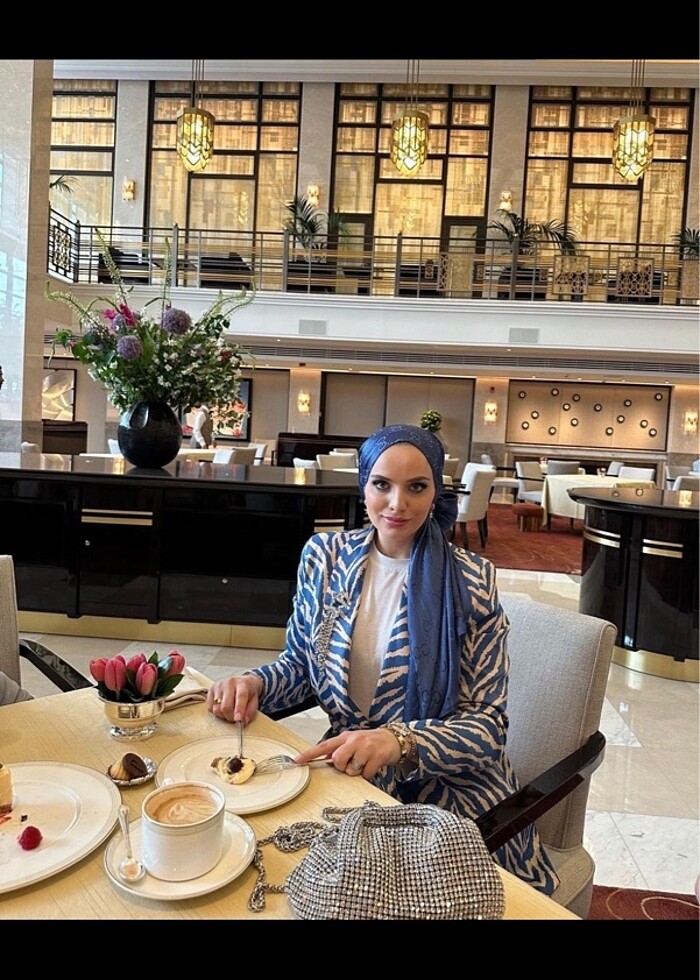 Sateen zebra desen ceket ikili takım - Görsel 2