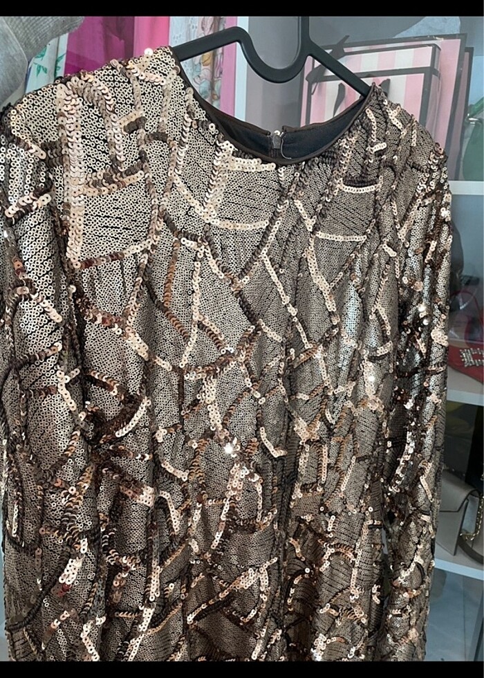 Pul payetli özel tasarım tesettür abiye - Görsel 3