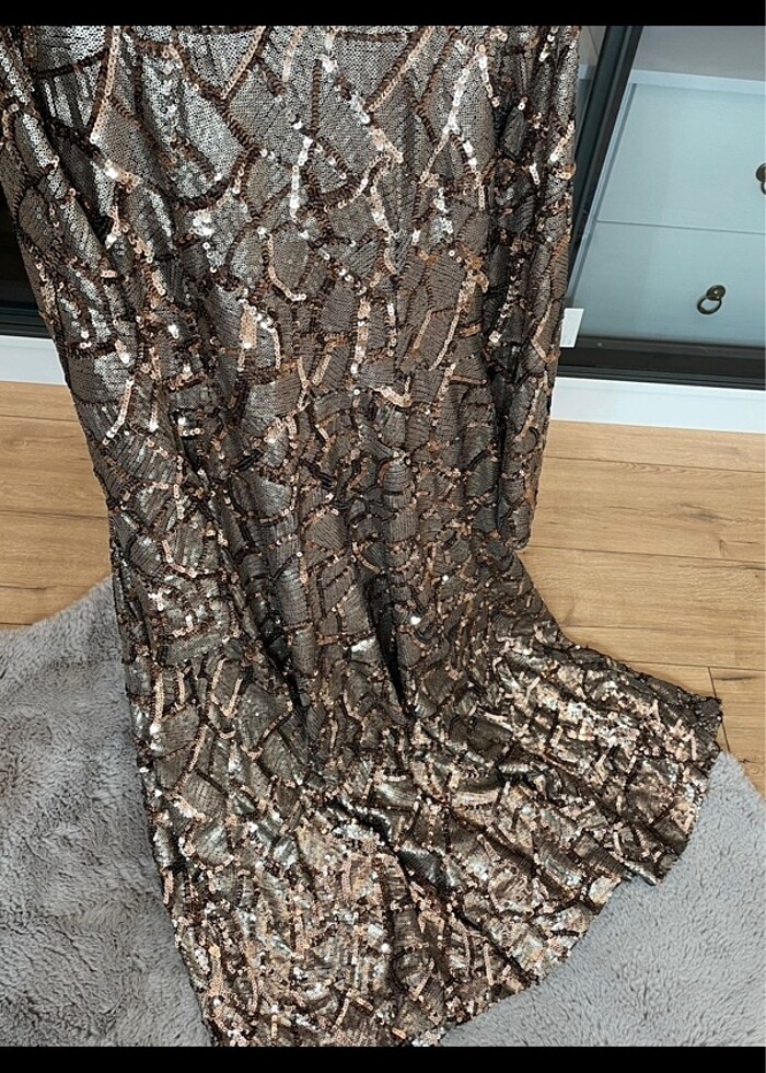 Pul payetli özel tasarım tesettür abiye - Görsel 2