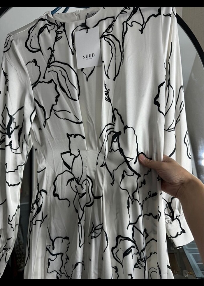 Suud collection saten uzun elbise - Görsel 3