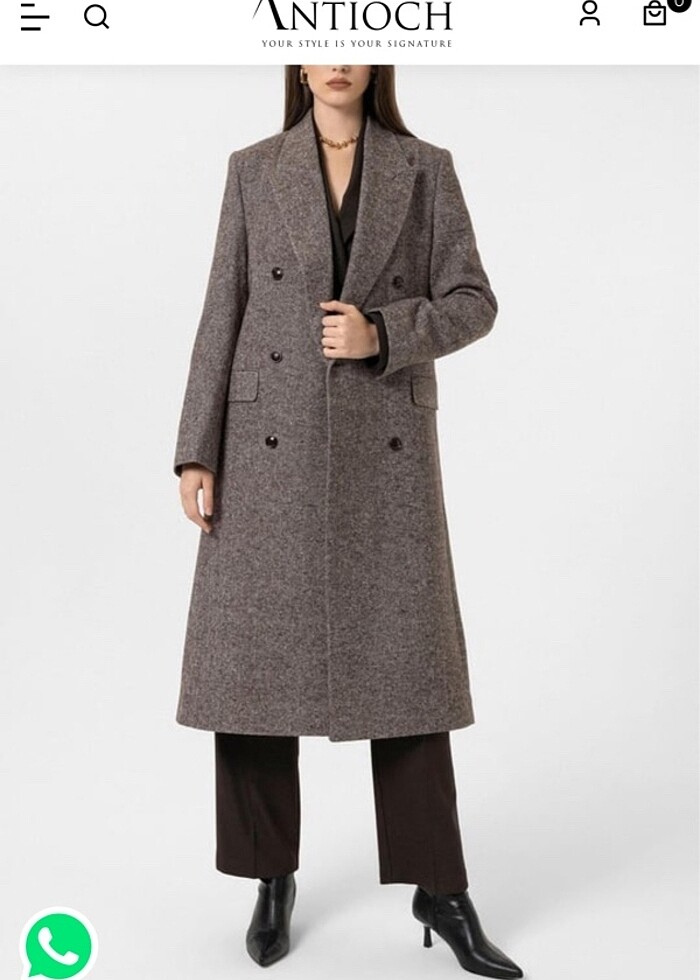 Antioch kahve kruvaze kaban - Görsel 5