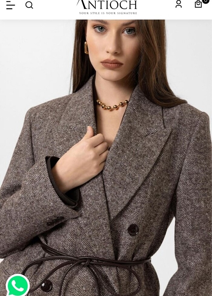 Antioch kahve kruvaze kaban - Görsel 4