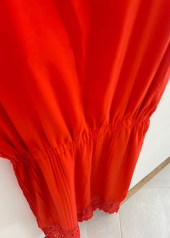 İpekyol turuncu - nar çiçeği elbise - Görsel 5